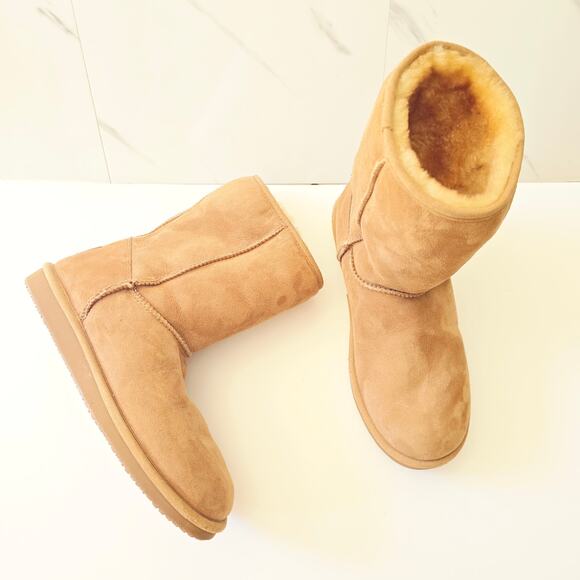 L.L. Bean Wicked Good Shearling Pull On Snow Boot Brown Suede 258406 EUC Size 10 - Picture 1 of 11
